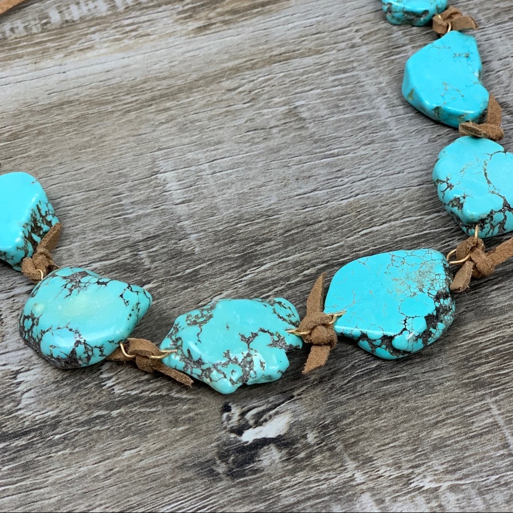 Out West Turquoise Suede Necklace - Picture 2 of 5